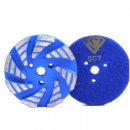 3'' 8S Turbo Segments Velcro Backed Metal Diamond Grinding Pads