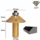 45 Degree Vacuum Brazed Edge Profiling Diamond Router Bits